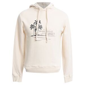 Saint Laurent Palm Tree Hoodie Sweatshirt in Cream Cotton